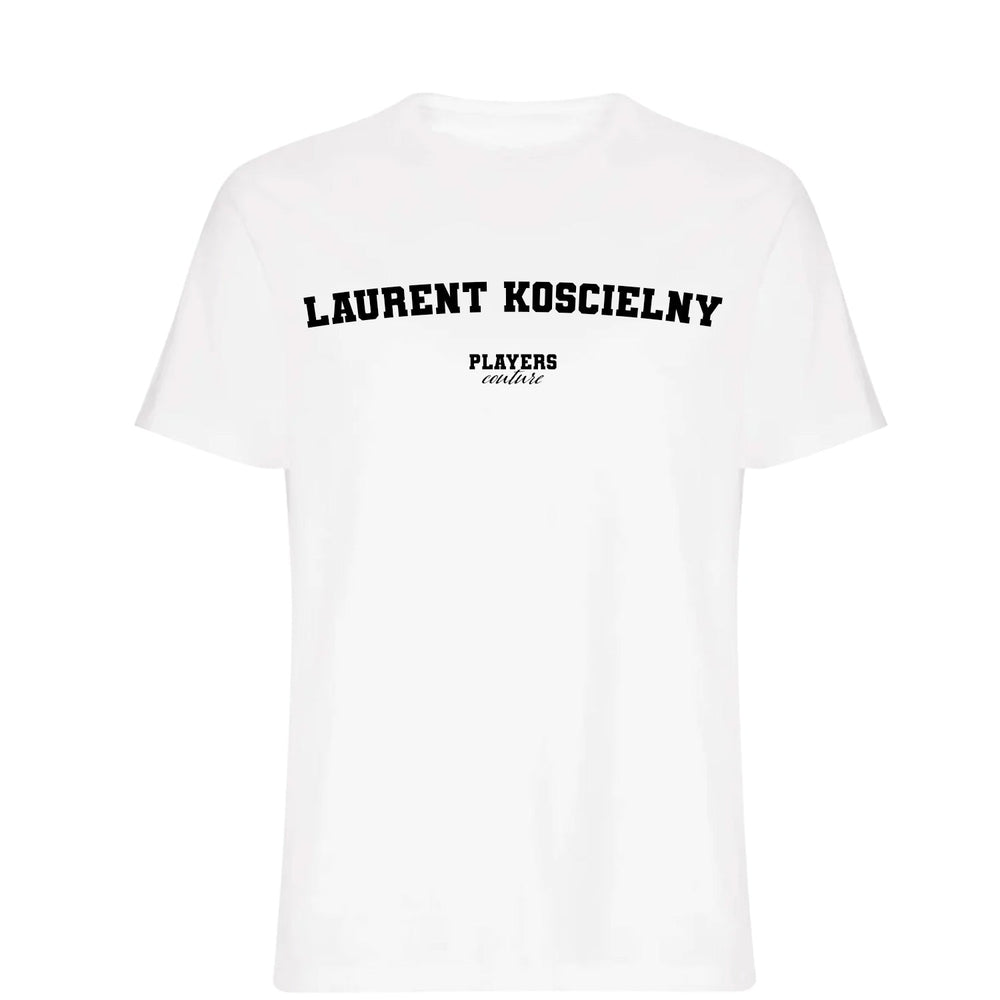 Laurent Koscielny men's T-shirt in white with bold name lettering
