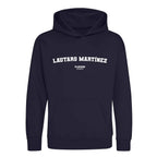 Lautaro Martínez hoodie – navy kids' hoodie with white Lautaro Martínez letters and Players Couture logo on the chest
