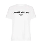 Lautaro Martínez men's T-shirt in white with bold name lettering