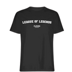 League Of Legends t-shirt – black men's t-shirt with white League Of Legends letters and Players Couture logo on the chest