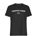 Leicester Tigers t-shirt – black men's t-shirt with white Leicester Tigers letters and Players Couture logo on the chest