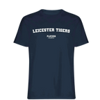 Leicester Tigers t-shirt – navy men's t-shirt with white Leicester Tigers letters and Players Couture logo on the chest