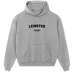 Leinster hoodie – grey men's hoodie with black Leinster letters and Players Couture logo on the chest