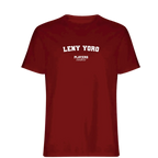 Leny Yoro t-shirt – red men's t-shirt with white Leny Yoro letters and Players Couture logo on the chest