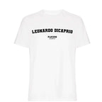 Leonardo DiCaprio men's T-shirt in white with bold name lettering