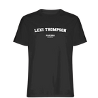 Lexi Thompson t-shirt – black men's t-shirt with white Lexi Thompson letters and Players Couture logo on the chest
