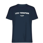 Lexi Thompson t-shirt – navy men's t-shirt with white Lexi Thompson letters and Players Couture logo on the chest