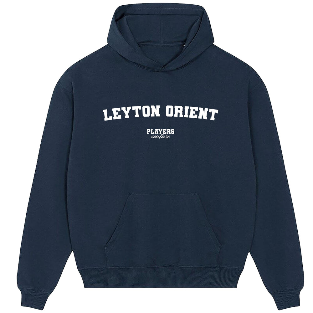 Leyton Orient men's hoodie in navy with bold name lettering