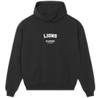 Lions hoodie – black men's hoodie with white Lions letters and Players Couture logo on the chest