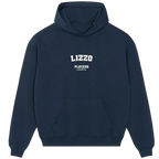 Lizzo hoodie – navy men's hoodie with white Lizzo letters and Players Couture logo on the chest
