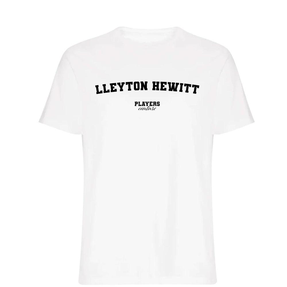 Lleyton Hewitt men's T-shirt in white with bold name lettering