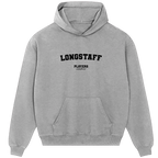 Longstaff hoodie – grey men's hoodie with black Longstaff letters and Players Couture logo on the chest