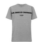 Los Angeles Chargers t-shirt – grey men's t-shirt with black Los Angeles Chargers letters and Players Couture logo on the