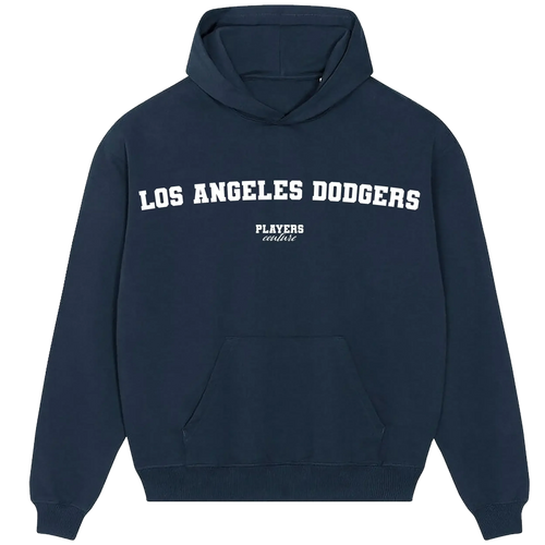 Los Angeles Dodgers hoodie – navy men's hoodie with white Los Angeles Dodgers letters and Players Couture logo on the chest