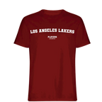 Los Angeles Lakers t-shirt – red men's t-shirt with white Los Angeles Lakers letters and Players Couture logo on the chest