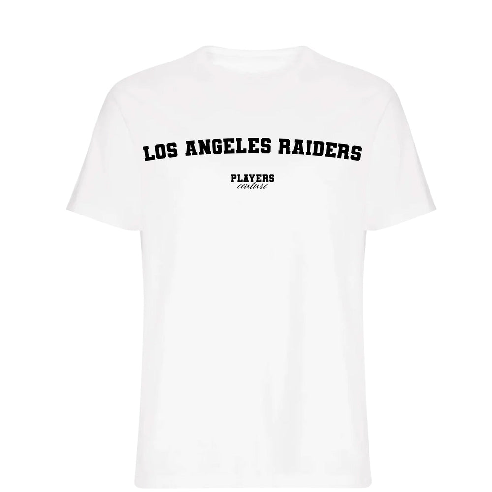 Los Angeles Raiders men's T-shirt in white with bold name lettering