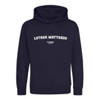 Lothar Matthäus hoodie – navy kids' hoodie with white Lothar Matthäus letters and Players Couture logo on the chest