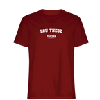Lou Thesz t-shirt – red men's t-shirt with white Lou Thesz letters and Players Couture logo on the chest
