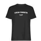 Lucas Paqueta t-shirt – black men's t-shirt with white Lucas Paqueta letters and Players Couture logo on the chest