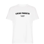 Lucas Paqueta t-shirt – white men's t-shirt with black Lucas Paqueta letters and Players Couture logo on the chest