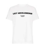 Lucy Mecklenburgh men's T-shirt in white with bold name lettering