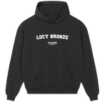 Lucy Bronze hoodie – black men's hoodie with white Lucy Bronze letters and Players Couture logo on the chest