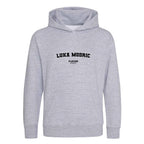 Luka Modric hoodie – grey kids' hoodie with black Luka Modric letters and Players Couture logo on the chest
