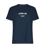 Lydia Ko t-shirt – navy men's t-shirt with white Lydia Ko letters and Players Couture logo on the chest