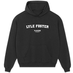 Lyle Foster hoodie – black men's hoodie with white Lyle Foster letters and Players Couture logo on the chest