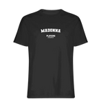 Madonna t-shirt – black men's t-shirt with white Madonna letters and Players Couture logo on the chest