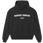 Maggie Rogers hoodie – black men's hoodie with white Maggie Rogers letters and Players Couture logo on the chest