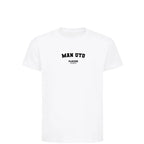 Man Utd t-shirt – white kids' t-shirt with black Man Utd letters and Players Couture logo on the chest