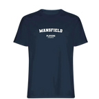 Mansfield t-shirt – navy men's t-shirt with white Mansfield letters and Players Couture logo on the chest
