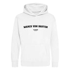 Marco van Basten hoodie – white kids' hoodie with black Marco van Basten letters and Players Couture logo on the chest