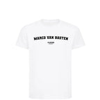 Marco van Basten t-shirt – white kids' t-shirt with black Marco van Basten letters and Players Couture logo on the chest