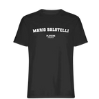 Mario Balotelli t-shirt – black men's t-shirt with white Mario Balotelli letters and Players Couture logo on the chest