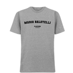 Mario Balotelli t-shirt – grey men's t-shirt with black Mario Balotelli letters and Players Couture logo on the chest
