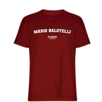 Mario Balotelli t-shirt – red men's t-shirt with white Mario Balotelli letters and Players Couture logo on the chest