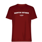 Martin Kaymer t-shirt – red men's t-shirt with white Martin Kaymer letters and Players Couture logo on the chest