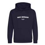 Max Dowman hoodie – navy kids' hoodie with white Max Dowman letters and Players Couture logo on the chest