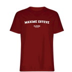 Maxime Esteve t-shirt – red men's t-shirt with white Maxime Esteve letters and Players Couture logo on the chest