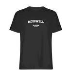 McDowell t-shirt – black men's t-shirt with white McDowell letters and Players Couture logo on the chest