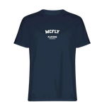 McFly t-shirt – navy men's t-shirt with white McFly letters and Players Couture logo on the chest
