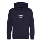 Messi hoodie – navy kids' hoodie with white Messi letters and Players Couture logo on the chest