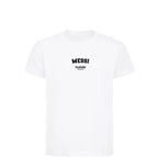 Messi t-shirt – white kids' t-shirt with black Messi letters and Players Couture logo on the chest