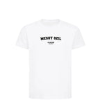 Mesut Ozil t-shirt – white kids' t-shirt with black Mesut Ozil letters and Players Couture logo on the chest