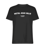 Metal Gear Solid t-shirt – black men's t-shirt with white Metal Gear Solid letters and Players Couture logo on the chest