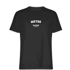 Metro t-shirt – black men's t-shirt with white Metro letters and Players Couture logo on the chest