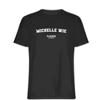 Michelle Wie t-shirt – black men's t-shirt with white Michelle Wie letters and Players Couture logo on the chest