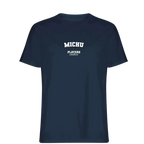 Michu t-shirt – navy men's t-shirt with white Michu letters and Players Couture logo on the chest